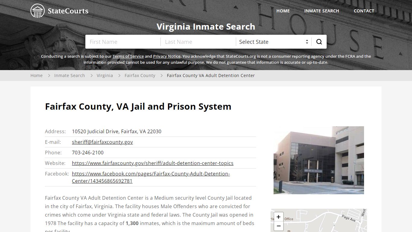 Fairfax County VA Adult Detention Center Inmate Records ...